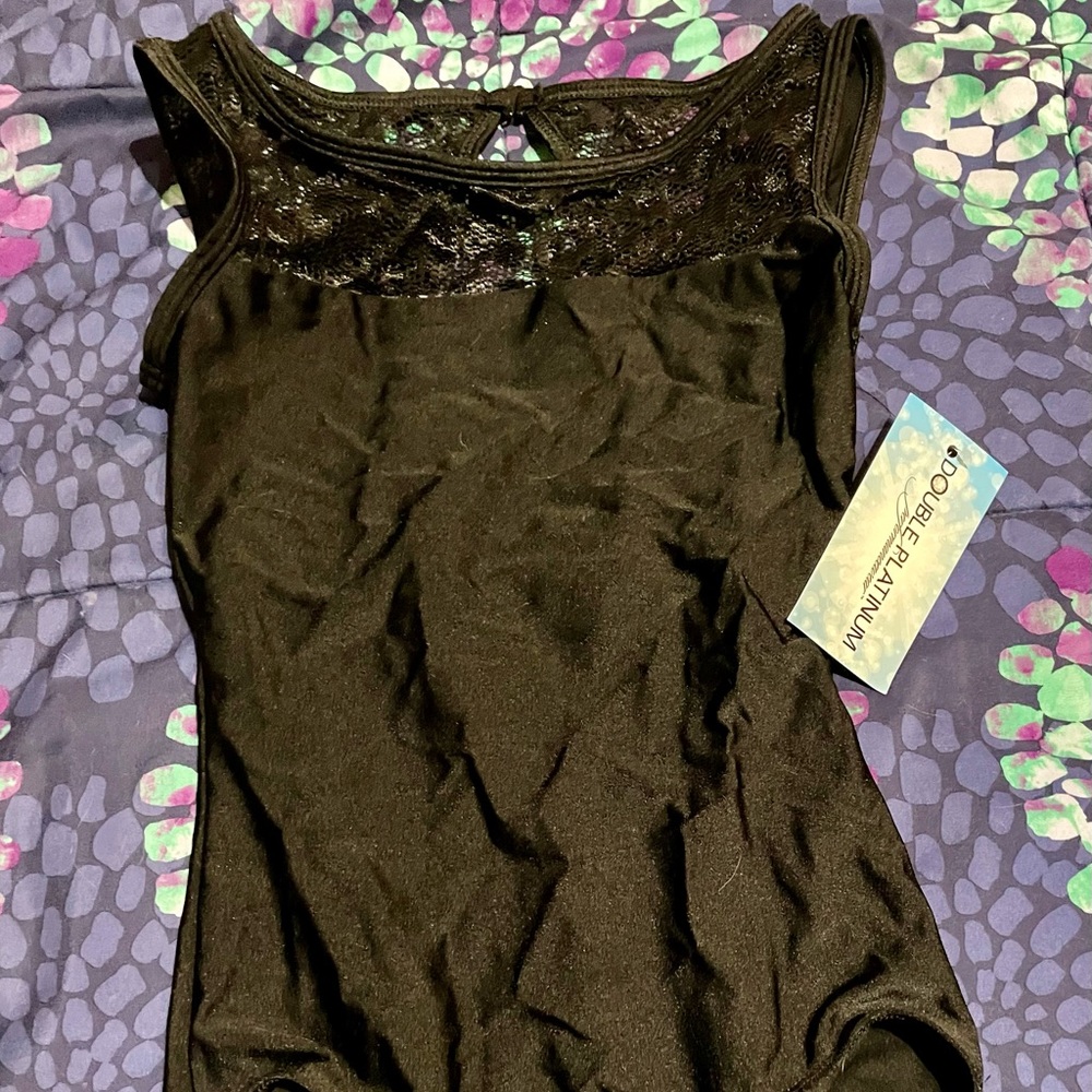 Double Platinum Adult Extra Small Black Lace Leotard